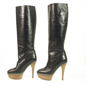 Marni Tall Black Leather Boots